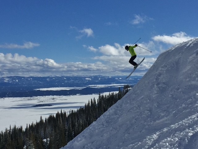 Norm Litchfield skiing.